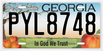 GA license plate PYL8748
