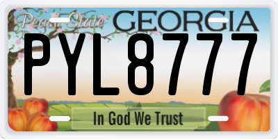 GA license plate PYL8777