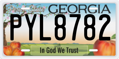 GA license plate PYL8782