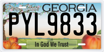 GA license plate PYL9833