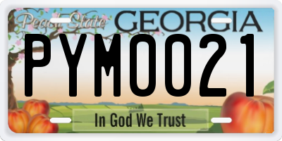 GA license plate PYM0021