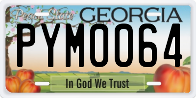 GA license plate PYM0064