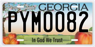 GA license plate PYM0082