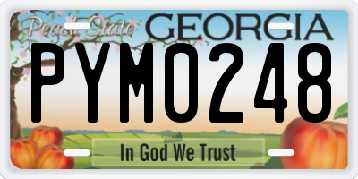 GA license plate PYM0248
