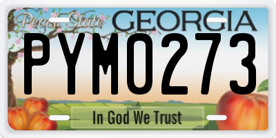 GA license plate PYM0273