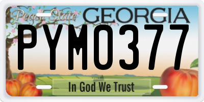 GA license plate PYM0377