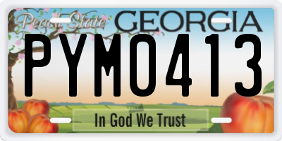 GA license plate PYM0413