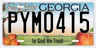 GA license plate PYM0415