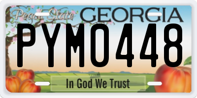 GA license plate PYM0448