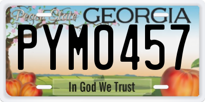 GA license plate PYM0457