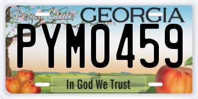GA license plate PYM0459