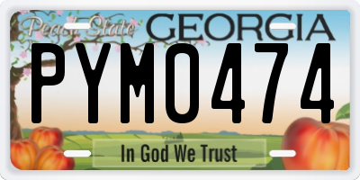 GA license plate PYM0474