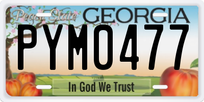 GA license plate PYM0477