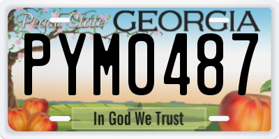 GA license plate PYM0487