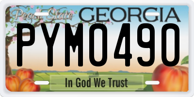 GA license plate PYM0490