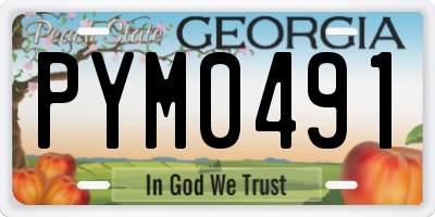 GA license plate PYM0491