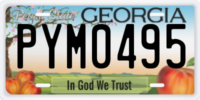 GA license plate PYM0495