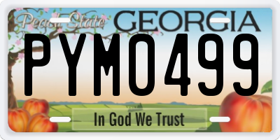 GA license plate PYM0499