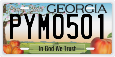 GA license plate PYM0501