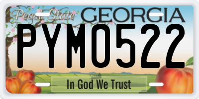 GA license plate PYM0522
