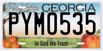 GA license plate PYM0535
