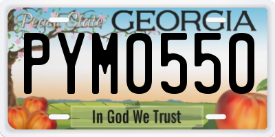 GA license plate PYM0550