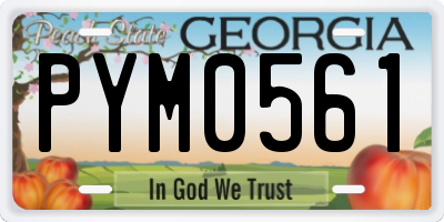 GA license plate PYM0561