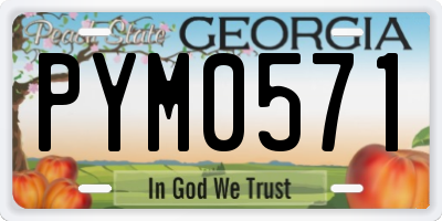 GA license plate PYM0571