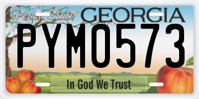 GA license plate PYM0573