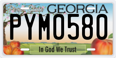 GA license plate PYM0580