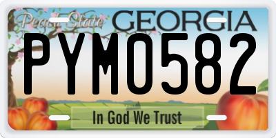 GA license plate PYM0582