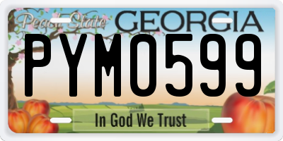 GA license plate PYM0599