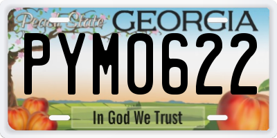 GA license plate PYM0622