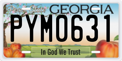 GA license plate PYM0631