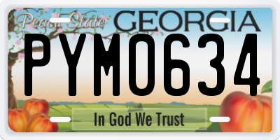 GA license plate PYM0634