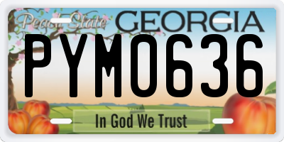 GA license plate PYM0636