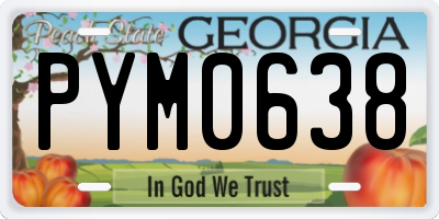 GA license plate PYM0638