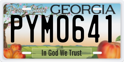 GA license plate PYM0641