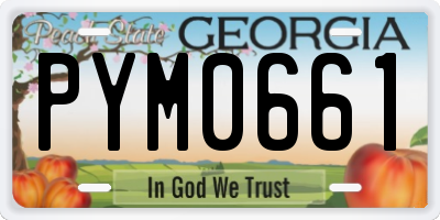 GA license plate PYM0661
