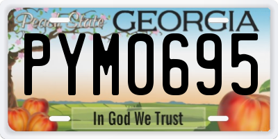 GA license plate PYM0695