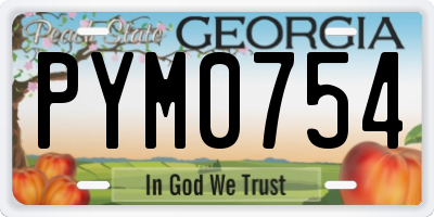GA license plate PYM0754