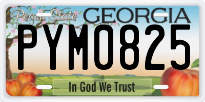 GA license plate PYM0825