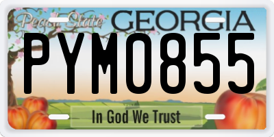 GA license plate PYM0855