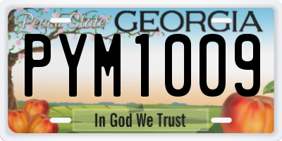 GA license plate PYM1009
