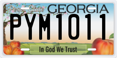 GA license plate PYM1011