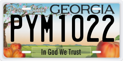 GA license plate PYM1022