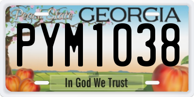GA license plate PYM1038