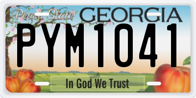 GA license plate PYM1041