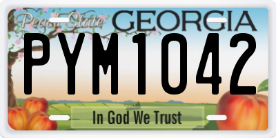 GA license plate PYM1042