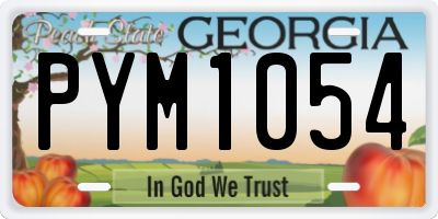 GA license plate PYM1054